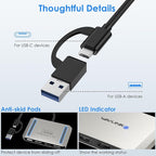 WAVLINK USB C and USB 3.0 to Dual 4K DisplayPort/HDMI Adapter, Displaylink Monitor Splitter Extended Display for Dual Monitor 4K@60Hz, HDMI/DP Splitter Compatible with Mac M1-M4,Window Laptop-Silver