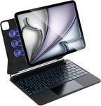 for iPad Air 13 inch case Keyboard M3 2025 & M2 2024,Magic Keyboard for iPad Pro 12.9 (6th,5th,4th,3rd Gen),Magnetic Attach,Multi-Gesture Trackpad,7-Color Backlit,Shortcut Keys,Black