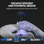 Pulsar Gaming Gears X2H Wireless Gaming Mouse, Ultra Lightweight 1.90 oz (54 g), Symmetrical, Optical Switch, 2.4 Ghz 1 ms, 26000 DPI, PAW3395 Sensor (Medium, Wireless, White)