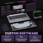 YUNZII B75 Mechanical Keyboard,75% Layout with Knob,Hot Swappable RGB Backlit Gasket Mounted, Creamy Typing, Double-Shot PBT Keycaps,Cherry Profile,for Win/Mac (Dark Grey, Cocoa Cream V2 Switch)