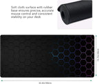 Hexagon Honeycomb Large Mouse Pad,Gaming Keyboard Desk Pad,Extended Mouse Mat Non-Slip Rubber Base with Stitched Edges for Office Game Home XXL 35.4"x15.7"