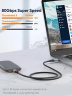 CableCreation 80Gbps USB 4 Cable 5FT, 120Gbps Bandwidth, 8K 60Hz Display, 240W Charging [USB-IF Certified] Compatible with Thunderbolt 5, Thunderbolt 4/3, USB4, SSD, MacBook M4 Pro, Dock, eGPU