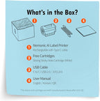 Nemonic AI | Label Printer | Sticky Note | Compatible with CHATGPT | Inkless Bluetooth Thermal Label Printer for Small Business | Portable Wireless