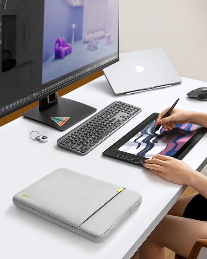 tomtoc 360 Protective Laptop Sleeve Set for 13-inch MacBook Air M3/A3113 2024, M2/A2681 M1/A2337, 13 MacBook Pro M2/A2686 M1/A2338, Water-Resistant Shockproof MacBook Case Bag with Accessory Pouch