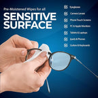 MED PRIDE Lens and Screen Cleaning Wipes for Eyeglasses, Touch Screens, Cameras, Anti-Fog, Scratch-, Anti-Static (100 100 Count (Pack of 1))