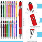 Konohan 100 Pieces Stylus Pen 2 in 1 Ballpoint Pen with Stylus Tip for Touch-Screen Phone Tablet, Touchscreen Devices, Compatible with iPad iPhone