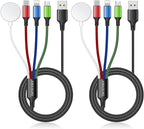 2Pack Multi Charging Cable for Apple Watch Charger 4 in 1 Travel Essentials Camping Essentials USB C/L/Micro Port Compatible with iWatch Series 10-1/iPhone 16/15/Galaxy Android-4FT