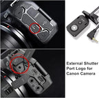 RS-60E3/RR100 for Canon/Fuji Remote Camera Cable Small Shutter Release Control 11.8inches Cable Remote Wired Button R100 R6 R8 R10 80D XT2/3/4/5 XH2S GFX100/S GFX50/S/II (RC301-2.5/E3 11.8in)