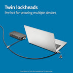 Kensington Universal 3-in-1 Keyed Cable Lock - Twin Lockheads for Laptops & Other Devices (K63380WW)