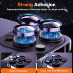 Camera Lens Protector for iPhone 16 Pro Max/16 Pro/15 Pro Max/15 Pro/14 Pro Max/14 Pro, Sapphire Glass Metal Individual Camera Cover Screen, Anti-drop, Scratch Resistant, Case Friendly- Deep Purple