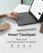 GreenLaw for iPad Pro 11 inch Case with Keyboard(M4) 2024, Detachable Wireless Keyboard Case, Stain-Resistant Surface, 7-Color Backlit, Multi-Touch Trackpad, 2 Device Connection, Black