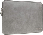 RAINYEAR 13 Inch Laptop Sleeve PU Suede Leather Case Protective Cover Water Resistant Carrying Bag Compatible with 13.3 Notebook Computer Chromebook,14" MacBook M1 M2 M3 M4,13.5 Surface Laptop(Gray)