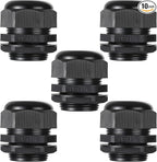 PENGLIN Cable Glands 1-1/4" NPT Nylon Cable Connector, Strain Relief Cord Connector, IP68 Waterproof Adjustable Locknut (1-1/4 Inch (5-Pack))