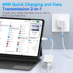 USB C to OTG Cable Charger Adapter for iPhone 16 Pro Max/16e/15/15 Pro Max 2-in-1 Type C to USB Camera Adapter with PD 60W Fast Charging for Samsung Galaxy S25 Edge/S24/S23/S22/S21/A16 5G/A26/A36/A56