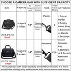 CADeN Camera Bag Case Shoulder Messenger Bag with Tripod Holder Compatible for Nikon, Canon, Sony, DSLR SLR Mirrorless Cameras Waterproof (Black, Small)