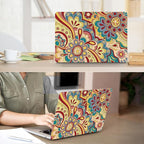 Compatible with 2025 2024-2022 MacBook Air 13 inch Case M4 A3240 M3 A3113 M2 A2681, Hard Shell&Keyboard Film&Screen Film&Webcam Cover for New M4 Mac Air 13.6 inch with Touch ID, Curved Doodle