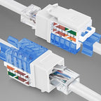 Everest 45° Angled RJ45 Cat5e Keystone Jacks 50-Pack in White - Slim Profile Female RJ45 Connectors - Cat 5e Keystone Jack - Compatible with 45° Angled Speed Termination Tool - 45Term (B0BL3GS7ZY)