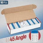 Everest 45° Angled RJ45 Cat6 Keystone Jacks 50-Pack in Blue - Slim Profile Female RJ45 Connectors - Cat 6 Keystone Jack - Compatible with 45° Angled Speed Termination Tool - 45Term (B0BL3GS7ZY)