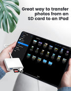 USB C SD Card Reader, Type C 4-Slots Memory Card Adapter with Dual USB Ports, Supports SD, MicroSD, Compatible with iPhone 15,iPhone 16, iPad, Mac, Laptop, MacBook, Android Galaxy