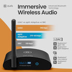 Auris Blume HD Long Range Bluetooth 5.3 Music Receiver Hi-Fi Audio Adapter with Audiophile DAC, LDAC & AptX HD for Home Stereo, AV Receiver or Amplifier