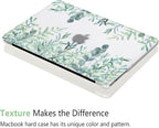 Case for MacBook Pro 13 inch M2 M1 A2338 A2289 A2251 A2159 A1989 A1706 2023-2016 Release with Touch ID, 6 in 1 Matte Clear Shell&Keyboard Cover&Screen Protector&Webcam Cover, Green Plants