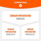 WC BandZ Virtuoso V2 - Silicone Headband Cover for Corsair Virtuoso Headphones by Wicked Cushions | Machine Washable, No More Flaking Leather | for Virtuoso Wireless, XT, and SE | Black Camo