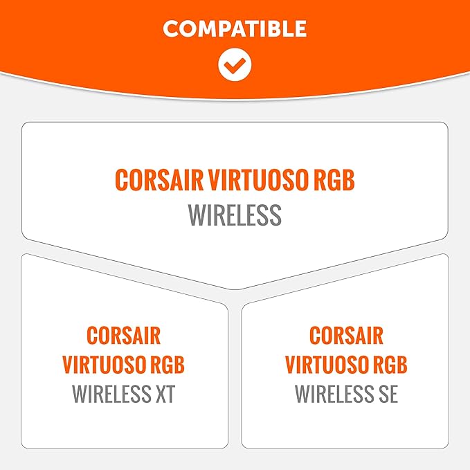 WC BandZ Virtuoso V2 - Silicone Headband Cover for Corsair Virtuoso Headphones by Wicked Cushions | Machine Washable, No More Flaking Leather | for Virtuoso Wireless, XT, and SE | Geo Grey