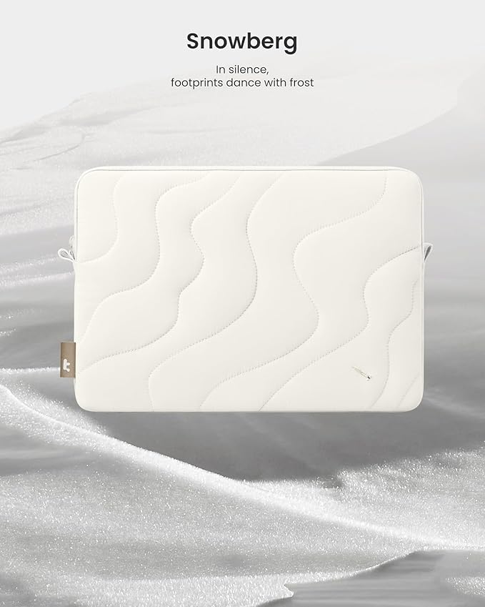 tomtoc 360 Protective Puffy Laptop Sleeve for 14-inch MacBook Pro M4/M3/M2/M1 Pro/Max A3112 A3401 A3185 A2992 A2918 A2779 2024, 13.5/13.8-inch Surface Laptop 7(Copilot+ PC)/6/5/4/3, Quilted Design