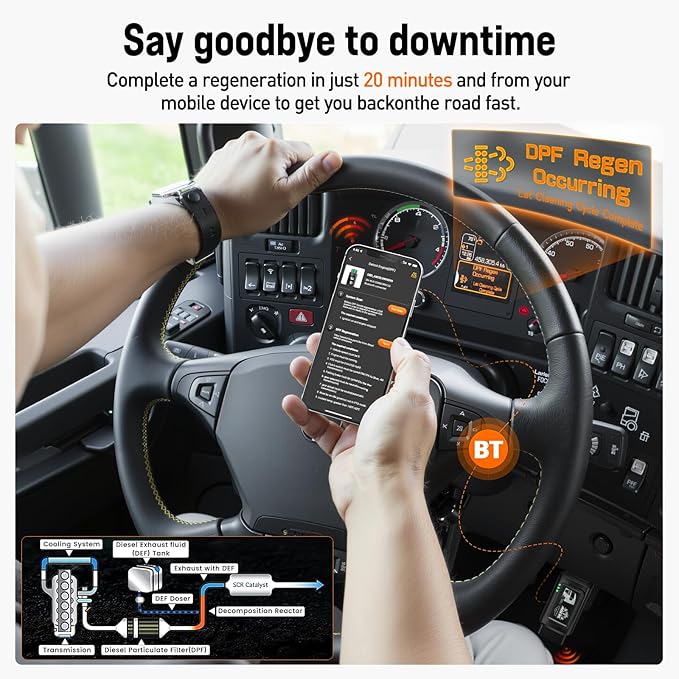 ANCEL HD110 Heavy Duty Truck Scanner with DPF Regen and Reset for Detroit Paccar Engine, Full System HDOBD & OBD2 Scanner for Diesel Trucks Lifetime Free Updates