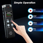 128GB Digital Voice Recorder Voice Activated Recorder with Playback - Upgraded Tape Recorder for Lectures, Meetings, Interviews, Audio Recorder USB Charge, MP3