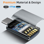 𝟒𝐏𝐚𝐜𝐤 𝐔𝐩𝐠𝐫𝐚𝐝𝐞𝐝 USB to USB C Adapter,USB C Male to USB 3.0 Female OTG Converter for iPhone 16 15 14 13 Plus Pro Max,Apple Watch,Airpods,S24 Ultra, Gender Changers OTG Adapters - Gray