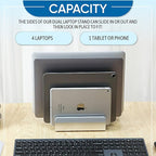 Elestoria Adjustable Laptop Stand - Fits 5 Devices, Modern Design, Tool Free Adjustment, Protective & Stable