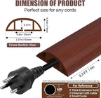 Floor Cord Cover Cavity 0.8"x0.37" Self Adhesive Cord Hider, 3.3FT Low Profile Cable Management, Extension Strip Protector for Wires, Prevent Cable Trips for Offices, Gyms, Exhibitions (Red Teak)