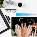Ferns Leaves Cute Mushrooms Desk Mat Kawaii Green Plants Mouse Pad Xl Mat Large Gaming Desk Pad For Desk Decor Laptop Computer Keyboard Pad Desk Home Office For Women With Stitched Rounds 31.5x15.7 In