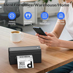 Bluetooth Thermal Shipping Label Printer, Wireless 4x6 Shipping Label Printer for Packages, High-Speed Thermal Printer Compatible with Android, iOS & Windows for Amazon, Ebay, Shopify, USPS