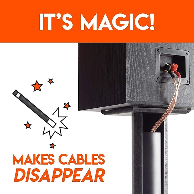 ECHOGEAR Universal Floor Speaker Stands - Vibration-Absorbing MDF Design Works with Klipsch, Polk, JBL & Other Bookshelf Speakers Or Studio Monitors - Includes Sound Iso Pads & Carpet Spikes