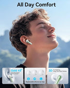 Wireless Earbuds, Bluetooth Ear Buds Headphones with LED Charging Case, 40 Hours Playtime, IP7, Lightweight in-Ear Earphones for iPhone Android Sports Workout