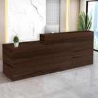 Reception Desk with Counter Modern Checkout Counter with Lockable Drawer Keyboard Tray Receptionist Desk for Office Salon Reception Table B Left 59inch/150cm