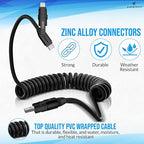 100W Multi Charging Cable - 6-in-1 Universal Fast Charging Cable with Zinc Alloy Connectors & PU Cable, Adjustable Length 120cm | C to C, USB to Type-C, Lightning, Micro - MFI Certified