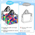 8 Packs Large Toy Storage Bags with Labels&Manual Pocket, Reusable Clear PVC Board Game Storage Bags, Travel Waterproof Organizer Bags with Zipper for Building Blocks, Puzzle, Cosmetic