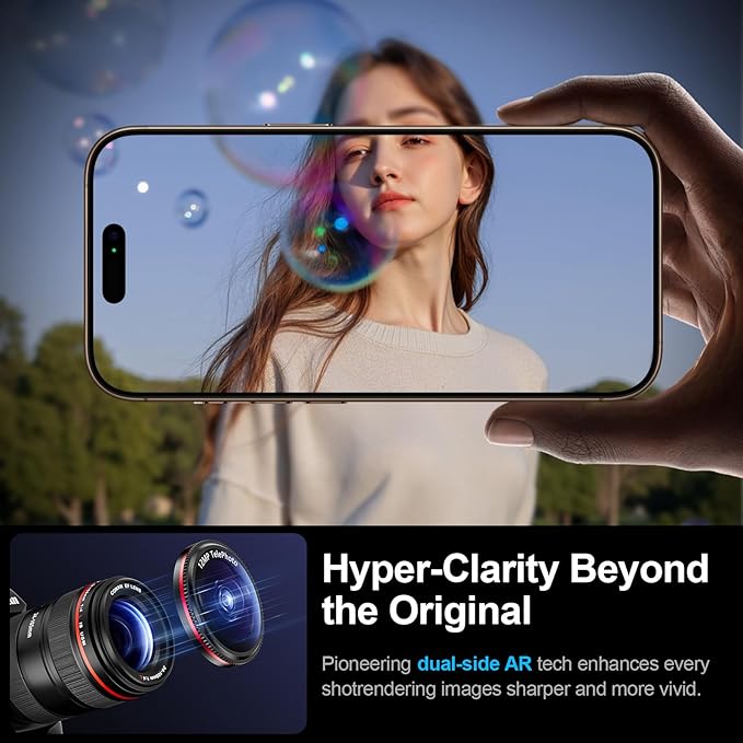 X-it 2 Pack Camera Lens Protector, Shatterproof Anti-Scratch Ultra HD Camera Protector, Anti-Glare Tempered Glass Lens Protector for iPhone 16 Pro Max/16Pro/15 Pro Max/15Pro/14 Pro Max/14Pro,Black Red