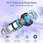 Wireless Earbuds, 2025 Bluetooth 5.4 Headphones Sport, Bluetooth Earbuds with ENC Noise Canceling Mic, 50H Stereo Wireless Headphones IP7 Waterproof with Earhooks, Dual LED Display for Workout/Running