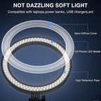 Desk Ring Light with Stand, 10.5'' Selfie Phone Light for Video Recording, Adjustable Circle Ringlight for Computer Laptop Zoom Meeting, Conference Video Calls, Podcast, Streaming, Photography