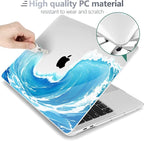 Batianda Case for M1 MacBook Air 13 Inch Model A2337 A2179 A1932 2021 2020 2019 Release,Lovely Creative Series Design Hard Shell with Keyboard Cover & Screen Protector, Blue Waves