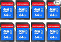 INDMEM SD Card 64GB 8-Pack, Class 10 64GB High Speed up to 90M/S Full HD Video Flash Memory Card MLC Standard Secure Digital Cards Camera Cards