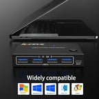 HDMI KVM Switch 1 Monitors 2 Computers 4K@60Hz, USB3.0 KVM Switches EDID Simulator 2 Ports for 2 PC Sharing Single Monitor and Keyboard Mouse with Wired Extend Controller and USB3.0 Cables