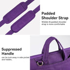 Voova 17 17.3 Inch Laptop Sleeve Case, Slim Women Men Shoulder Hand Bag Compatible with Razer Blade Pro 17, Lenovo Dell Asus Acer HP Notebook Messenger Briefcase with Strap, Waterproof, Purple