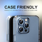 Choiche [3+1 for iPhone 13 Pro/iPhone 13 Pro Max Camera Lens Protector Bling, 9H Tempered Glass Camera Cover Screen Protector Metal Ring Decoration Accessories (Glitter-Sierra Blue)