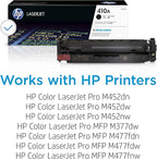 HP 410A Black Toner Cartridge | Works with HP Color LaserJet Pro M452 Series, HP Color LaserJet Pro MFP M377, M477 Series | CF410A