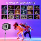 GVM 1300D RGB LED Video Light, 65W Video Lighting Kit with Bluetooth Control, 25000lux/0.5m, 2 Packs Led Panel Light for YouTube Studio, Video Shooting, Broadcasting, Conference, 18 Kinds Scene Modes